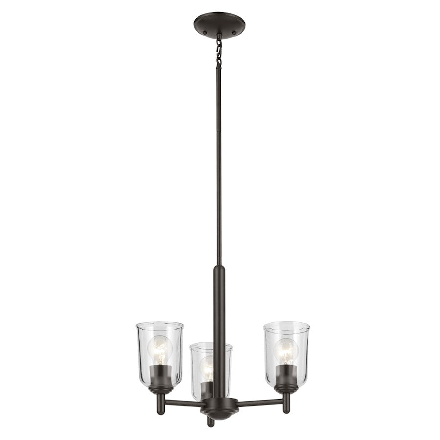 Kichler Shailene 3Lt Round 15.25" Chandelier 1 Tier Small, Bronze