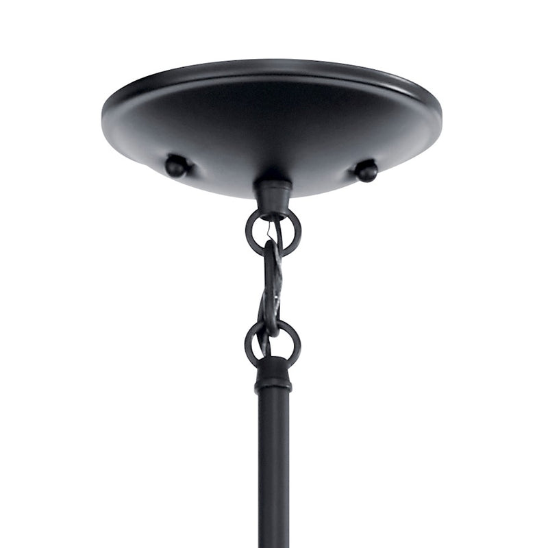 Kichler Shailene 26in 9-Light Chandelier | Traditional Black Steel and Satin Etched Glass | Dining Room & Living Room | Model 43672BK