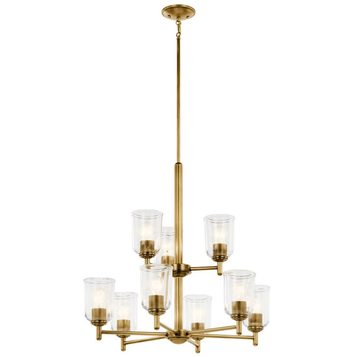 Kichler Shailene 9Lt 26.5" Chandelier 2 Tier Large, Brass/Clear