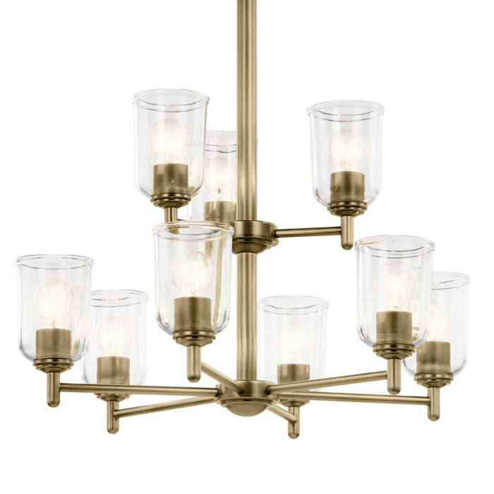 Kichler Shailene 9Lt 26.5" Chandelier 2 Tier Large, Brass/Clear