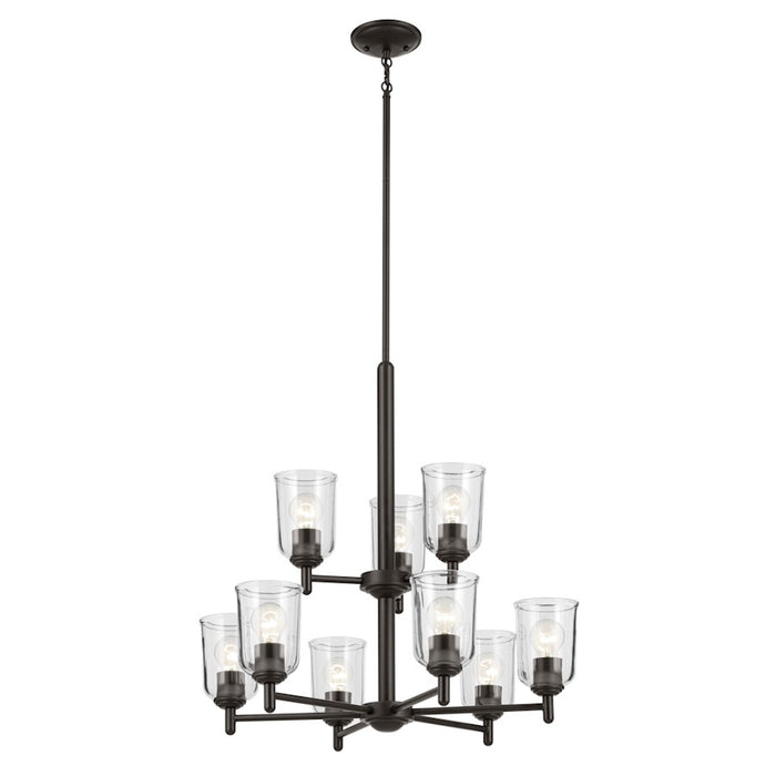 Kichler Shailene 9Lt 26.5" Chandelier 2 Tier Large, Bronze/Clear