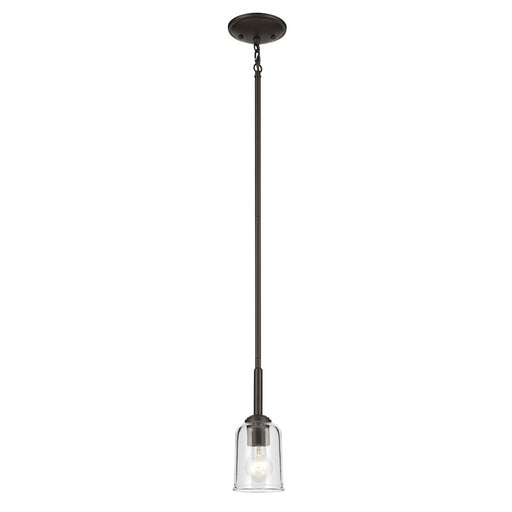 Kichler Shailene 1 Light Bell 11.25" Mini Pendant, Bronze/Clear