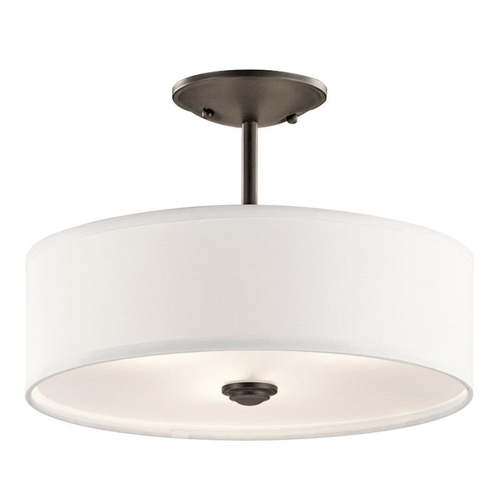 Kichler Shailene 3Lt 10" Semi Flush Light/100W, Brass/Clear Etched - 43675NBR