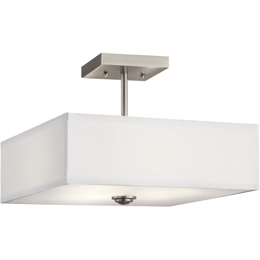 Kichler Shailene 3 Light 10" Semi Flush Light/75W, Brass/Clear Etched - 43691NBR