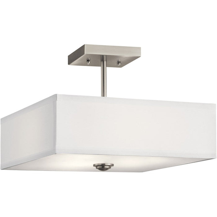 Kichler Shailene 3 Light 10" Semi Flush Light/75W, Brass/Clear Etched - 43691NBR