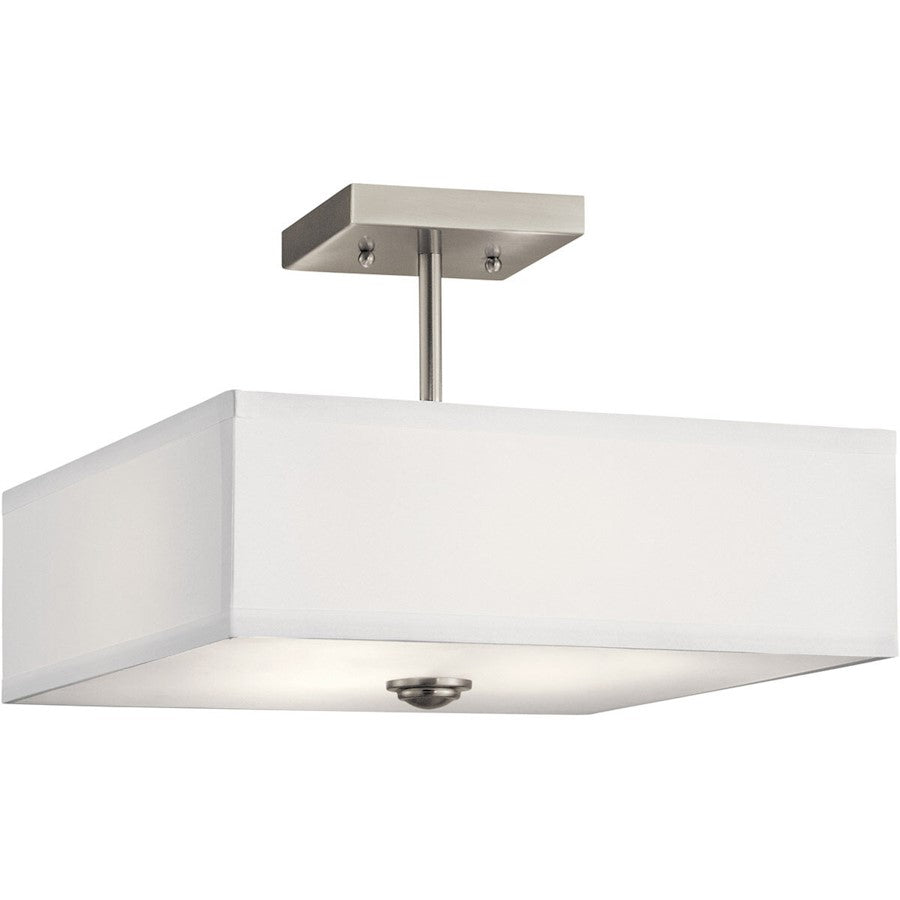 Kichler Shailene 3 Light 10" Semi Flush Light/75W, Brass/Clear Etched - 43691NBR