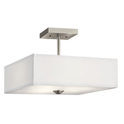 Kichler Shailene 14in 3-Light Semi Flush Mount | Transitional Brushed Nickel | Entryway & Hallway | 14 x 14 x 10 in | Model 43691NI