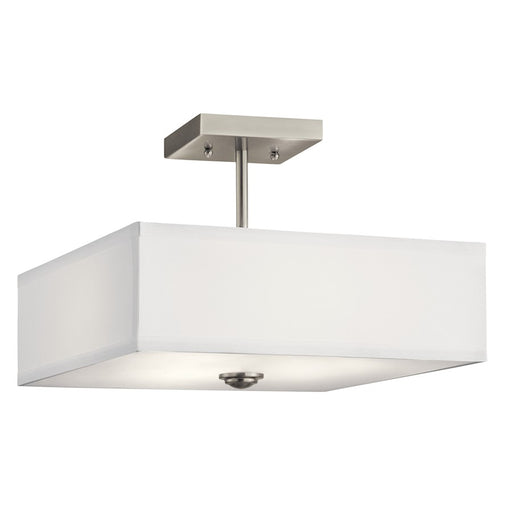 Kichler Shailene 14in 3-Light Semi Flush Mount | Transitional Brushed Nickel | Entryway & Hallway | 14 x 14 x 10 in | Model 43691NI