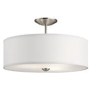 Kichler Shailene 18in 3-Light Semi-Flush Mount | Transitional Brushed Nickel | Bedroom & Hallway | 18 x 18 x 11 in | Model 43692NI
