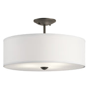 Kichler Shailene 3-Light Semi-Flush Mount | Olde Bronze Steel | Entryway & Hallway Lighting | 18 x 18 x 11.25 in | Model 43692OZ