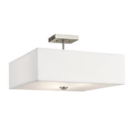 Kichler Shailene 18in 3-Light Semi-Flush Mount | Transitional Brushed Nickel | Living Room & Bedroom Ceiling Light | 18 x 8 x 11 in | Model 43693NI