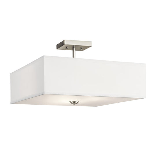 Kichler Shailene 18in 3-Light Semi-Flush Mount | Transitional Brushed Nickel | Living Room & Bedroom Ceiling Light | 18 x 8 x 11 in | Model 43693NI