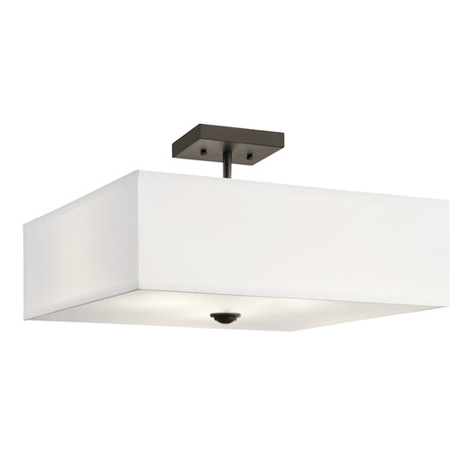 Kichler Shailene 18in 3-Light Semi-Flush Mount | Olde Bronze Steel | Bedroom & Hallway | 18 x 18 x 11 in | Model 43693OZ