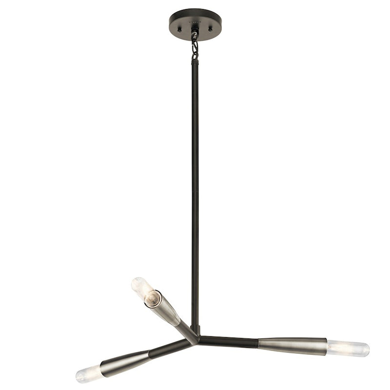 Kichler Branches 22in 3-Light Chandelier | Contemporary Black | Kitchen Island & Dining Room | 22 x 22 x 8 in | Model 43793BK