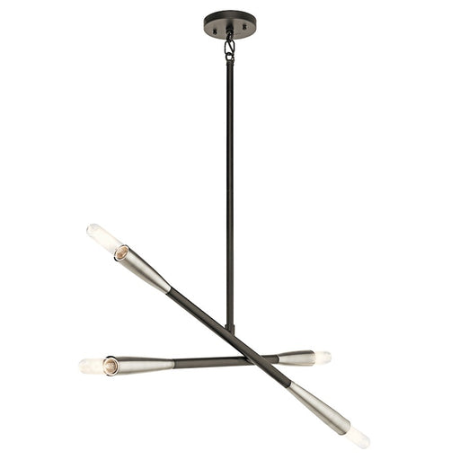 Kichler Branches 34in 4-Light Chandelier | Soft Contemporary Black | Dining Room & Foyer | 34 x 2.5 x 19.5 in | Model 43794BK