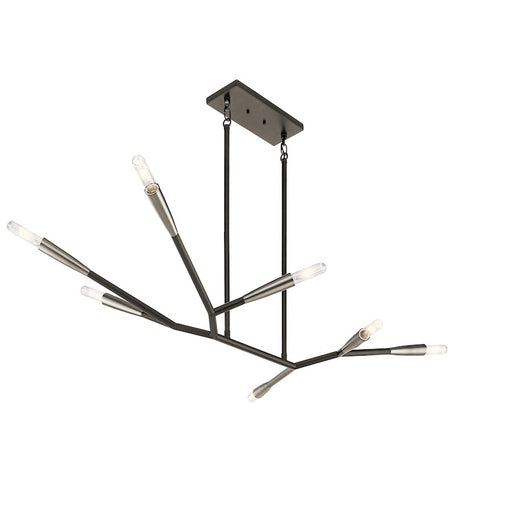 Kichler Branches 7-Light Chandelier 49in | Black Steel | Kitchen Island & Dining Room | 49 x 25 x 20 in | Model 43795BK