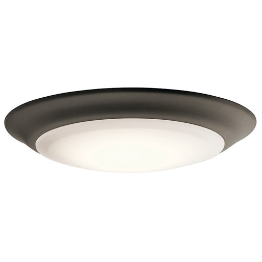 Kichler Utilitarian 7.5in 1-Light LED Flush Mount | Olde Bronze Steel and PC Lens | Hallway & Bathroom | 7.5 x 1.25 in | Model 43848OZLED27T