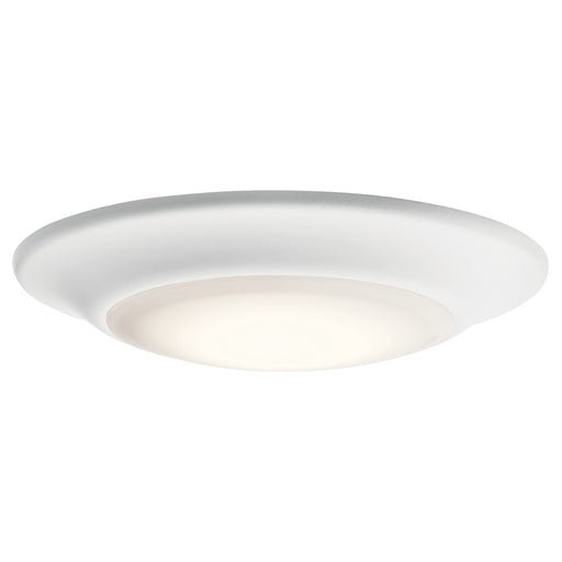 Kichler Downlight LED 8in Flush Mount | Modern White Aluminum | Kitchen & Bathroom Damp Rated | 850 Lumens 4000K Dimmable | Model 43848WHLED40T