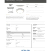 Kichler Gen Select 7in 1-Light LED Downlight | White Aluminum Surface Mount | Kitchen & Bathroom | 1.35 x 7.38 in | Model 43849WH5CCT