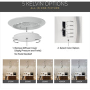 Kichler Gen Select 7in 1-Light LED Downlight | White Aluminum Surface Mount | Kitchen & Bathroom | 1.35 x 7.38 in | Model 43849WH5CCT