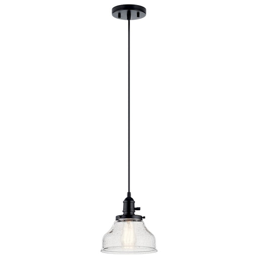 Kichler Avery 1 Light Mini Pendant, Black/Clear Seeded