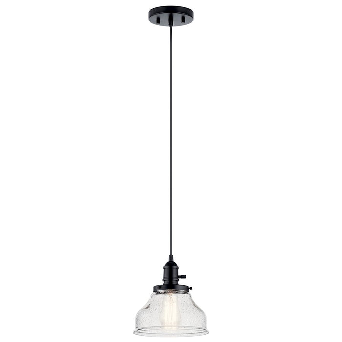 Kichler Avery 1 Light Mini Pendant, Black/Clear Seeded