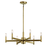 Kichler Erzo 6-Light Chandelier | Natural Brass Steel | Dining Room & Living Room | 26 x 9.25 in | Model 43859NBR