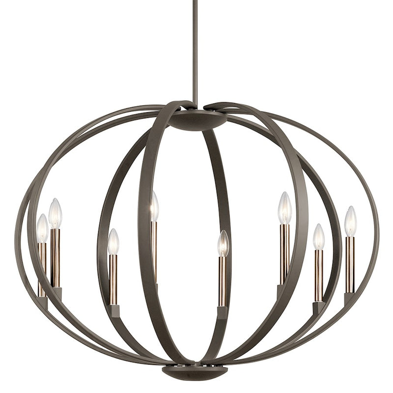 Kichler Elata 36in 8-Light Chandelier | Transitional Olde Bronze Steel | Dining Room & Living Room | 36 x 36 x 26 in | Model 43872OZ