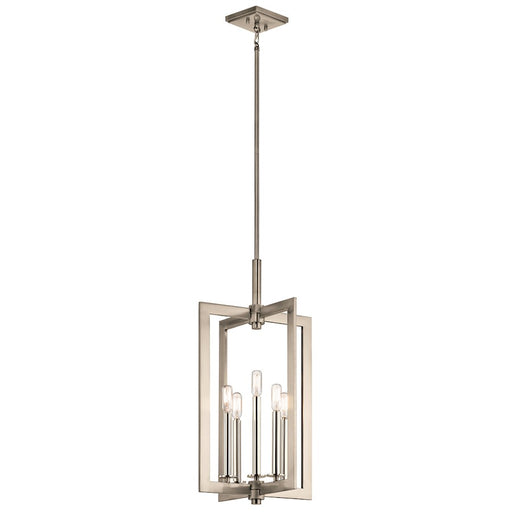 Kichler Cullen 26in 5-Light Foyer Pendant | Transitional Classic Pewter Steel | Entryway & Stairwell | 14 x 26 in | Model 43900CLP