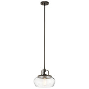Kichler Davenport 1-Light Pendant / Semi-Flush | Transitional Olde Bronze | Kitchen Island & Dining Room | 12 x 12 x 10 in | Model 43903OZ
