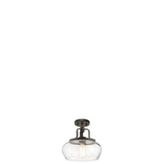 Kichler Davenport 1-Light Pendant / Semi-Flush | Transitional Olde Bronze | Kitchen Island & Dining Room | 12 x 12 x 10 in | Model 43903OZ
