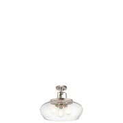 Kichler Davenport 18in 3-Light Semi Flush Pendant | Industrial Antique Pewter | Kitchen Island & Dining Room | 18 x 18 x 13 in | Model 43904AP
