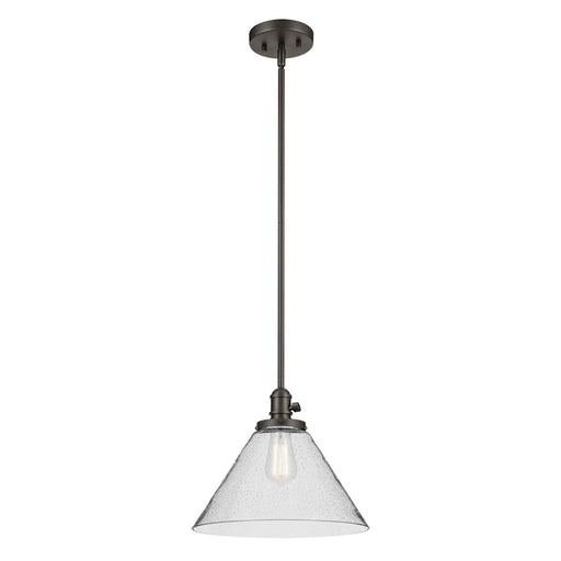 Kichler Avery 1 Light Cone 11.75" Pendant, Olde Bronze/Clear