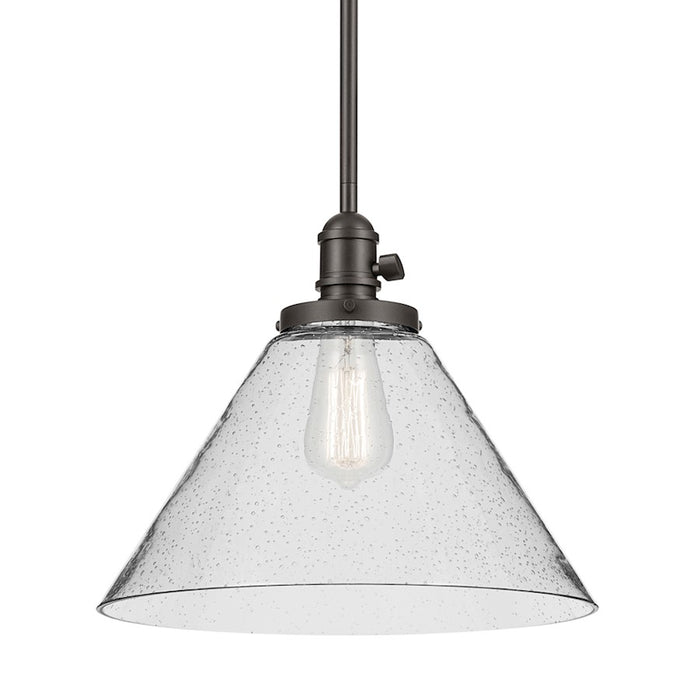 Kichler Avery 1 Light Cone 11.75" Pendant, Olde Bronze/Clear