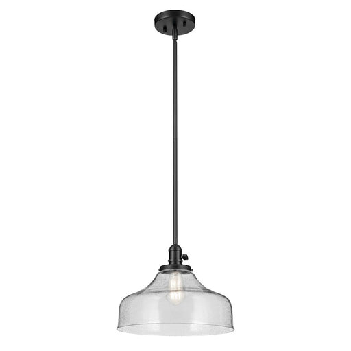 Kichler Avery 1 Light Cone 11.25" Pendant, Black/Clear - 43906BK