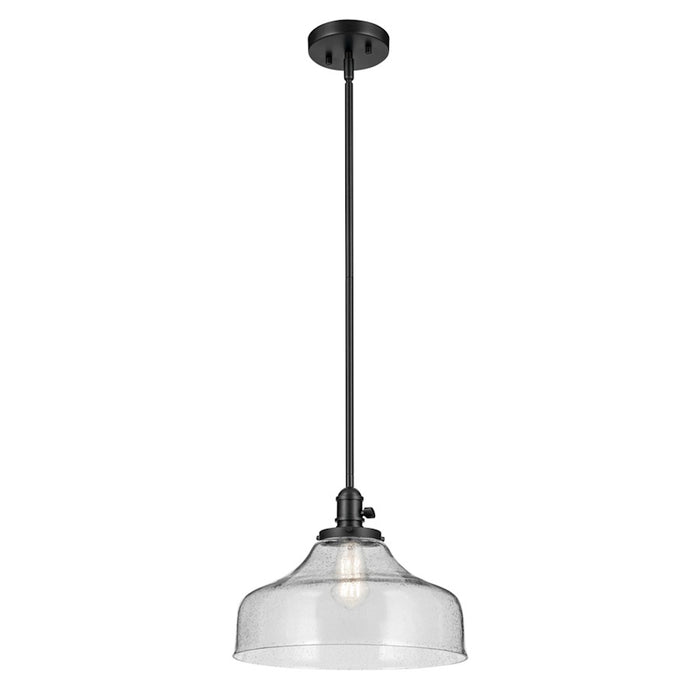 Kichler Avery 1 Light Cone 11.25" Pendant, Black/Clear
