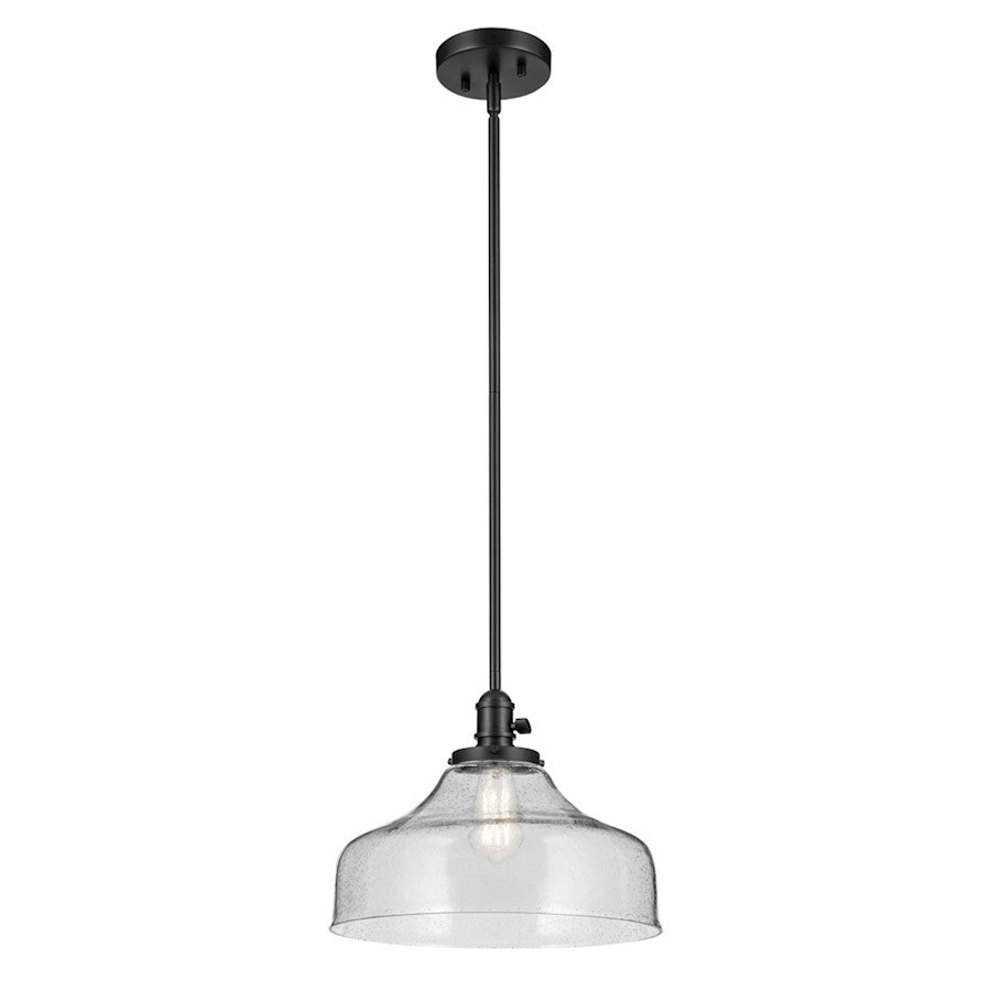 Kichler Avery 1 Light Cone 11.25" Pendant, Black/Clear