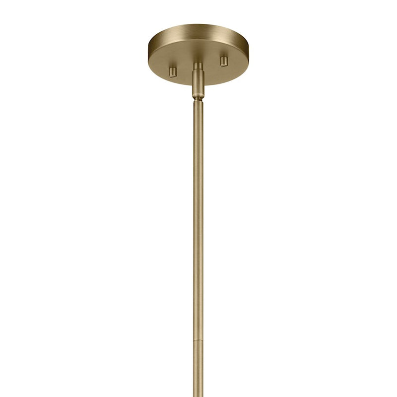 Kichler Avery 1 Light Cone 11.25" Pendant, Natural Brass/Clear