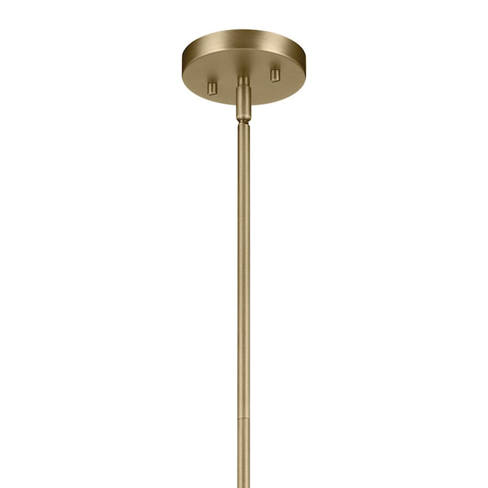 Kichler Avery 1 Light Cone 11.25" Pendant, Natural Brass/Clear