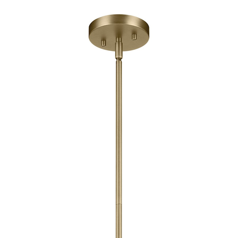 Kichler Avery 1 Light Cone 11.25" Pendant, Natural Brass/Clear