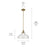 Kichler Avery 1 Light Cone 11.25" Pendant, Natural Brass/Clear