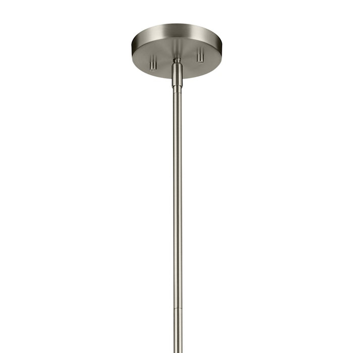 Kichler Avery 1 Light Cone 11.25" Pendant, Brushed Nickel/Clear