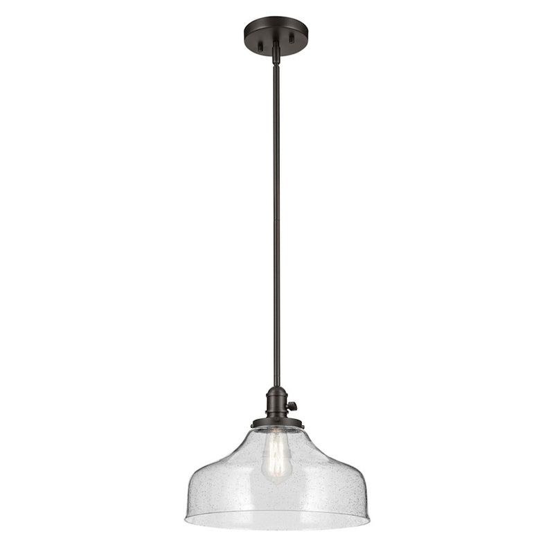 Kichler Avery 1 Light Cone 11.25" Pendant, Olde Bronze/Clear