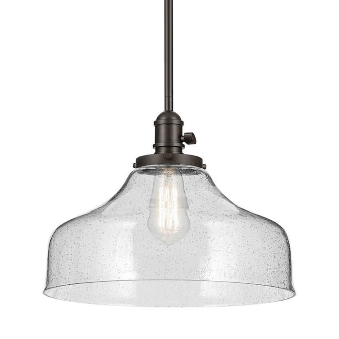 Kichler Avery 1 Light Cone 11.25" Pendant, Olde Bronze/Clear
