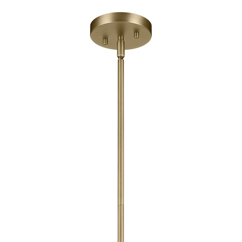 Kichler Avery 1 Light Globe 14" Pendant, Natural Brass/Clear