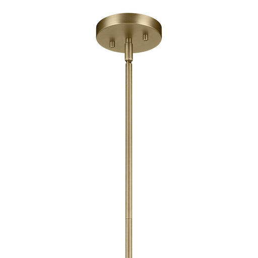 Kichler Avery 1 Light Globe 14" Pendant, Natural Brass/Clear