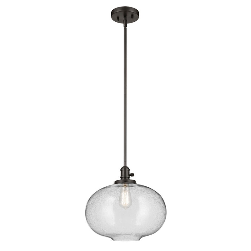 Kichler Avery 1 Light Globe 14" Pendant, Olde Bronze/Clear