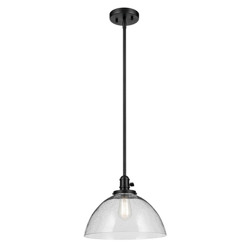 Kichler Avery 1 Light Dome 11" Pendant, Black/Clear