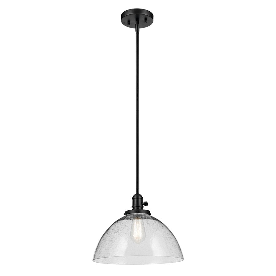 Kichler Avery 1 Light Dome 11" Pendant, Black/Clear