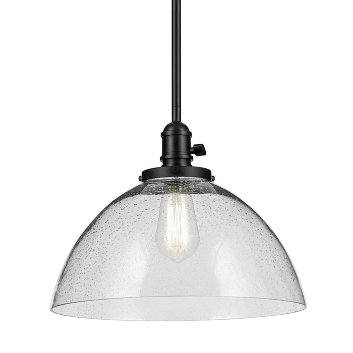 Kichler Avery 1 Light Dome 11" Pendant, Black/Clear